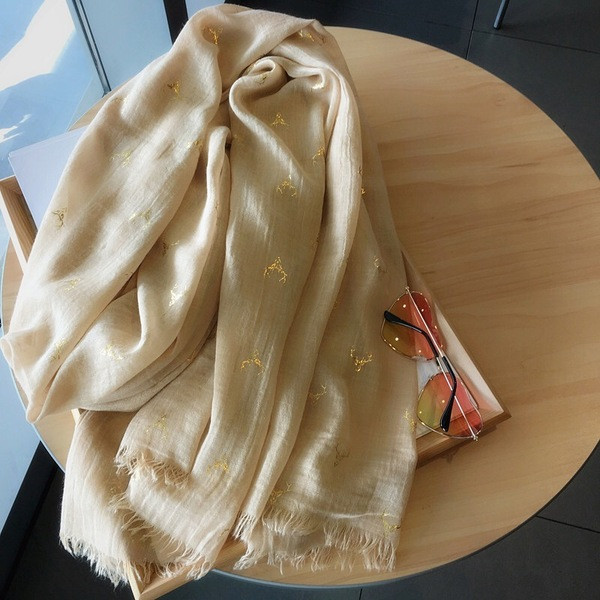 Casual laneni ženski šal s uzorkom u više boja