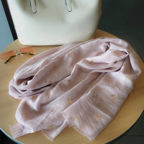 Casual laneni ženski šal s uzorkom u više boja