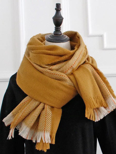 Ženski šareni zimski šal s resama