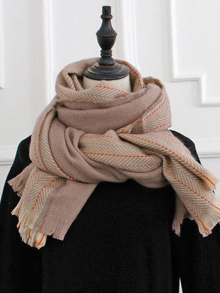 Ženski šareni zimski šal s resama