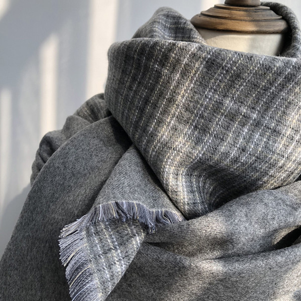 Karirani ženski dugi šal s resama