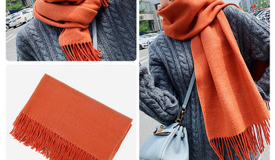 Dvobojni ženski šal za zimu sa resama