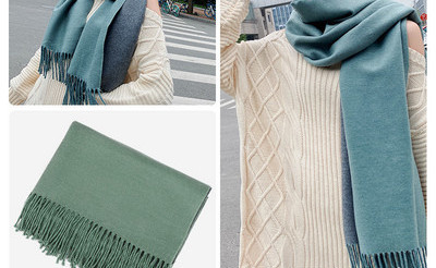 Dvobojni ženski šal za zimu sa resama