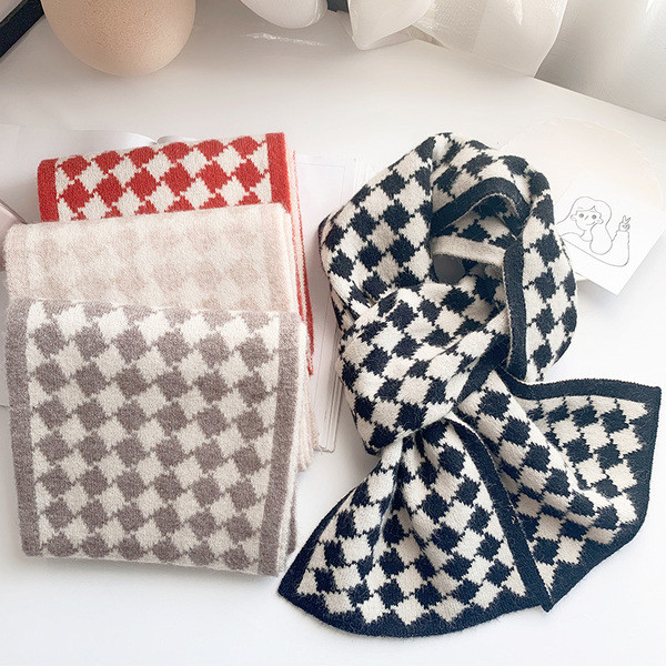 Dječji svakodnevni karirani šal primjeren za zimu u tri boje