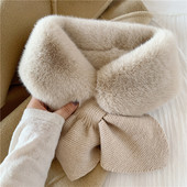 Stilīga, pūkaina sieviešu šalles apkakle ar lenti