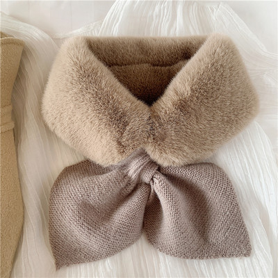 Stilīga, pūkaina sieviešu šalles apkakle ar lenti