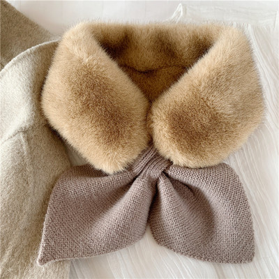 Stilīga, pūkaina sieviešu šalles apkakle ar lenti