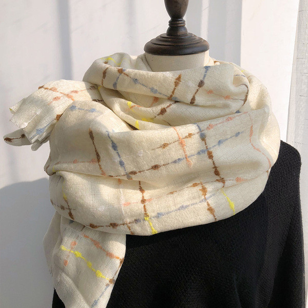 Alkalmi női meleg téli sál színes mintával