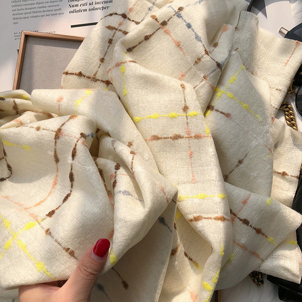 Alkalmi női meleg téli sál színes mintával