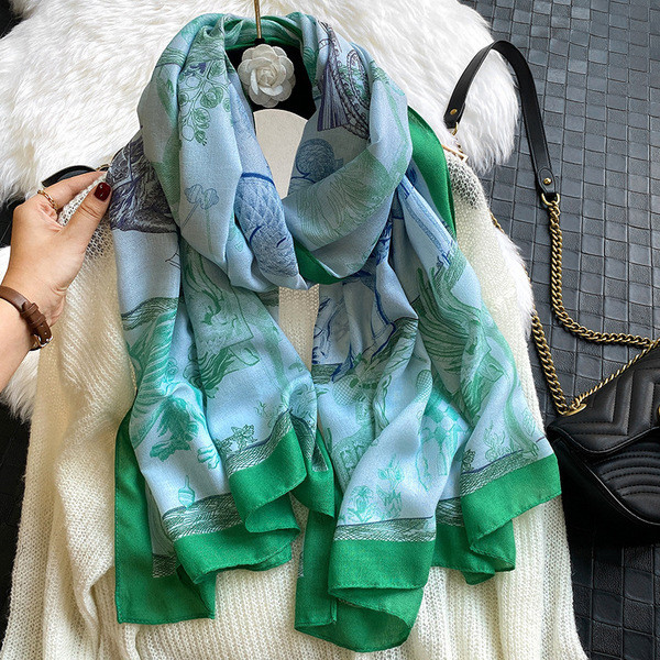 Női színes sál téglalap alakú