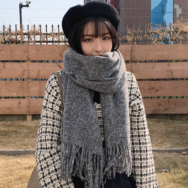 Alkalmi női téli sál, rojtokkal, három színben