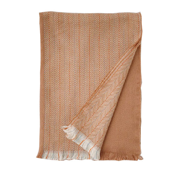 Alkalmi női téli sál barna rojtokkal