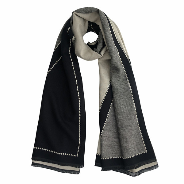 Alkalmi női téli sál fekete és rózsaszín színben