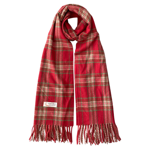 Alkalmi női téli sál, piros, rojtokkal