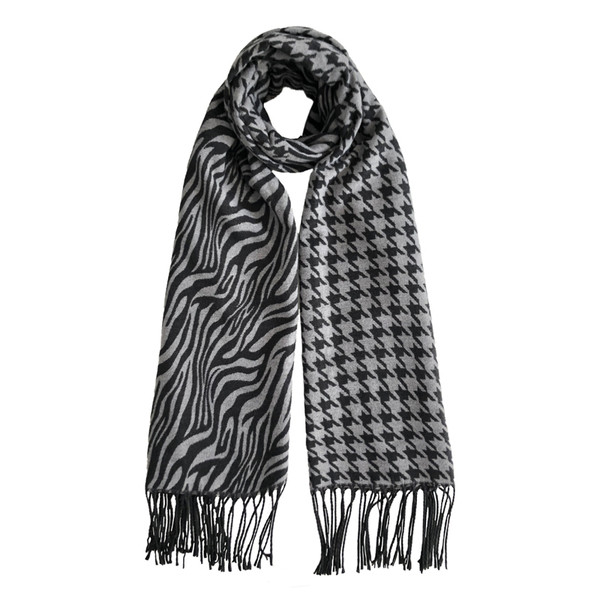 Hétköznapi női téli sál, két színben mintával