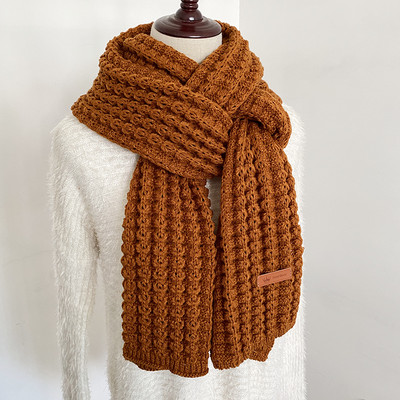 Γυναικείο πλεκτό κασκόλ - ορθογώνιο σχήμα