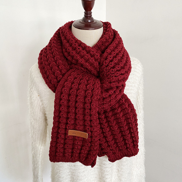 Γυναικείο πλεκτό κασκόλ - ορθογώνιο σχήμα