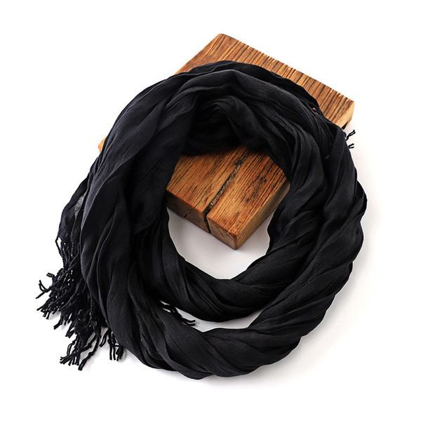 Modern férfi sál rojtokkal, három színben