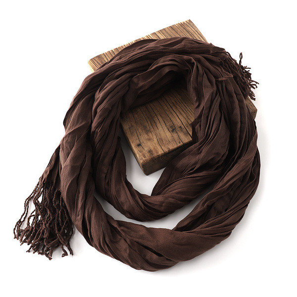 Modern férfi sál rojtokkal, három színben