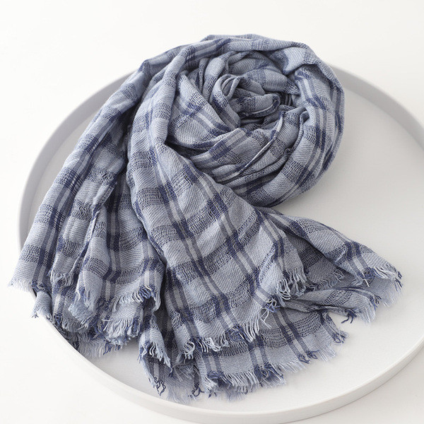 Alkalmi férfi kockás sál, rojtokkal, télre