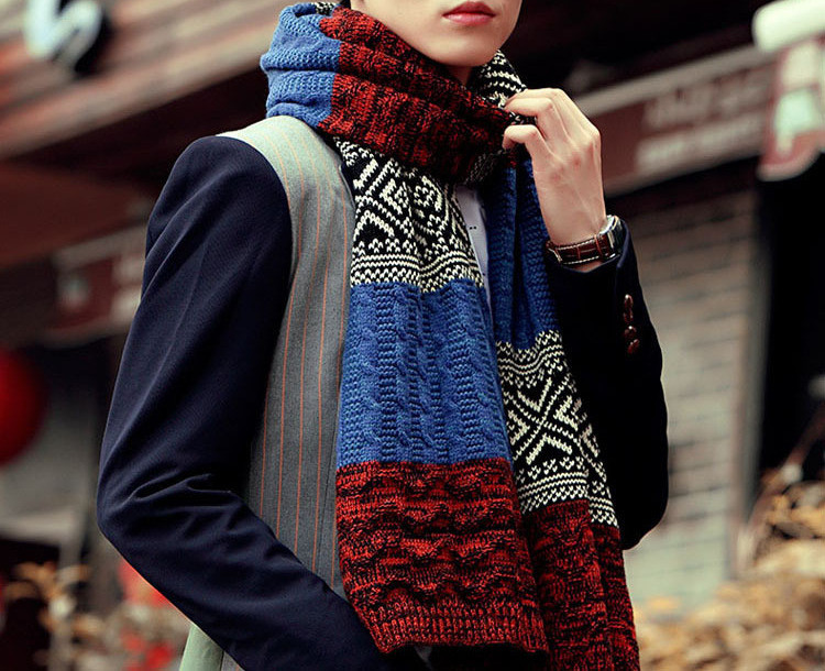 Színes férfi téli sál