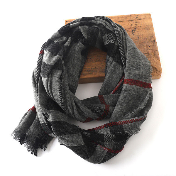 Alkalmi férfi sál rojtokkal, négy színben, télre illően