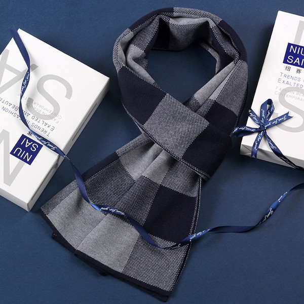 Kockás férfi sál - gyapjú