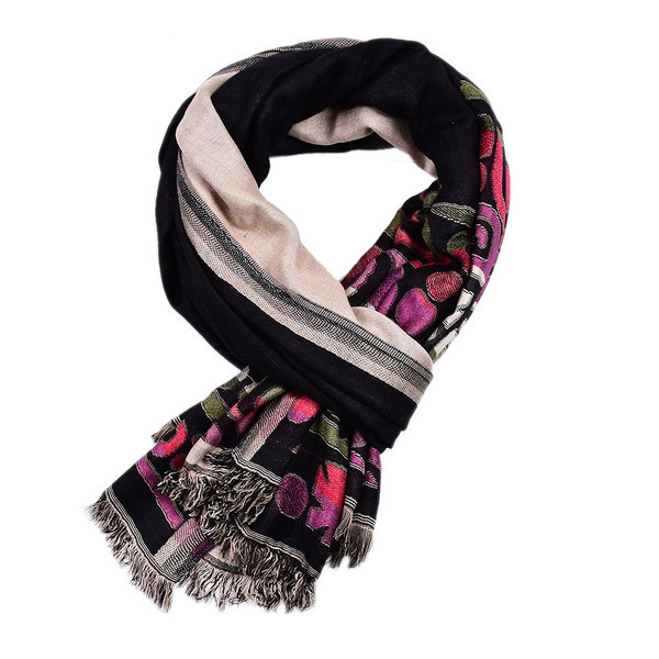 Színes férfi sál rojtokkal