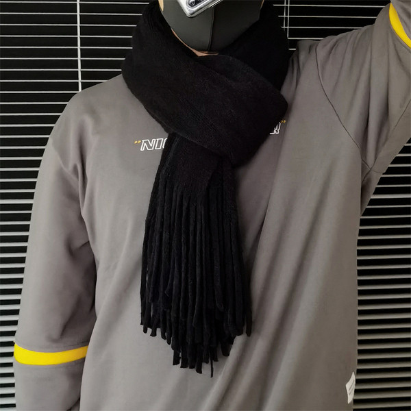 Téli férfi meleg sál rojtokkal több színben