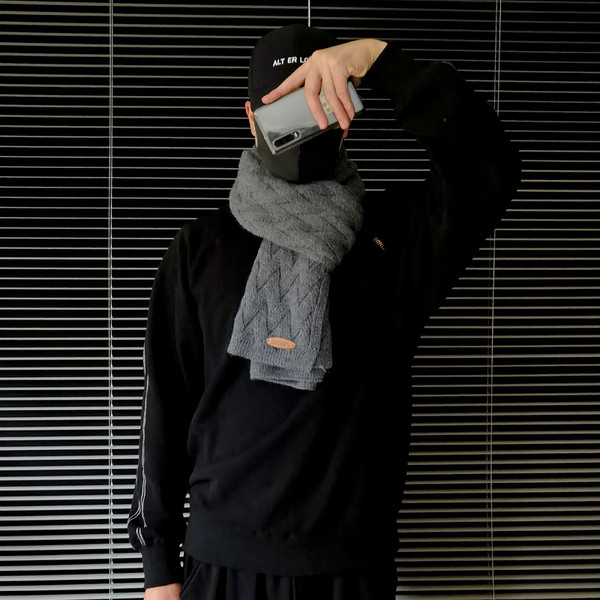 Férfi kötött téli sál három színben