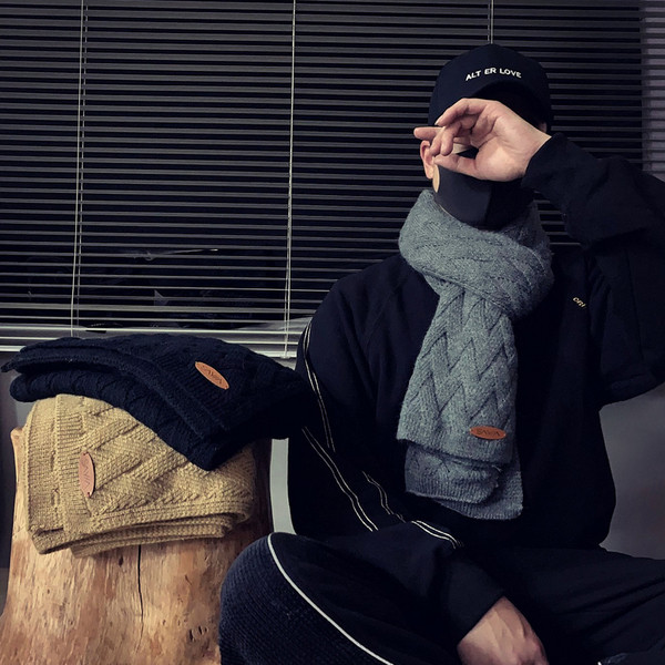 Férfi kötött téli sál három színben