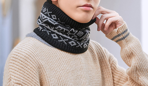 Aktuális férfi kötött sál meleg béléssel