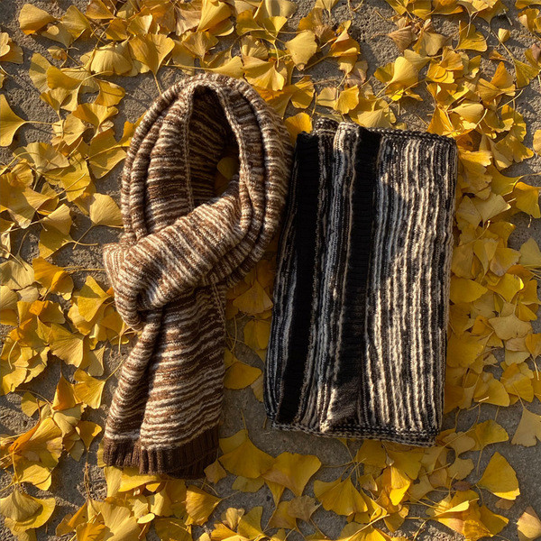 Új modell téli gyapjú sál barna és fekete színben