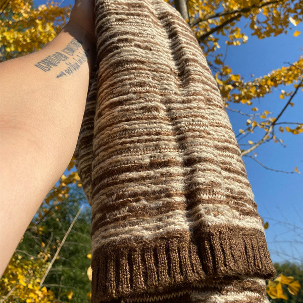 Új modell téli gyapjú sál barna és fekete színben