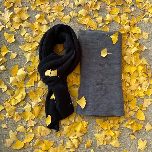 Alkalmi férfi téli sál fekete és szürke színben