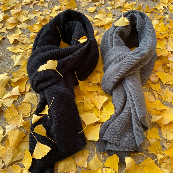 Alkalmi férfi téli sál fekete és szürke színben