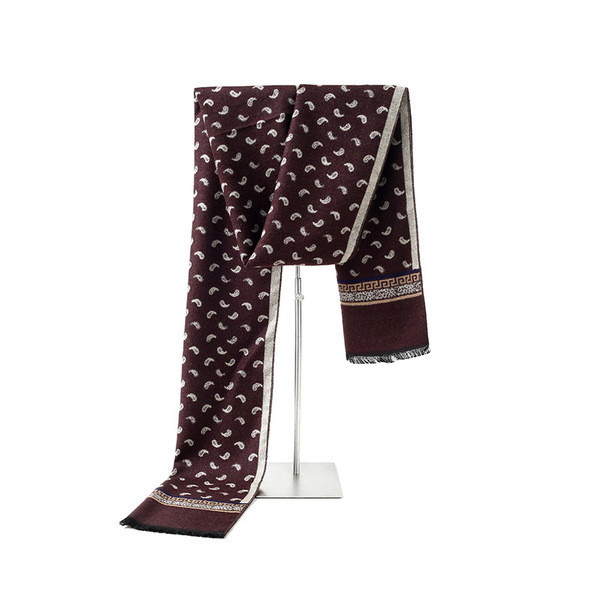 Kötött férfi sál rojtokkal