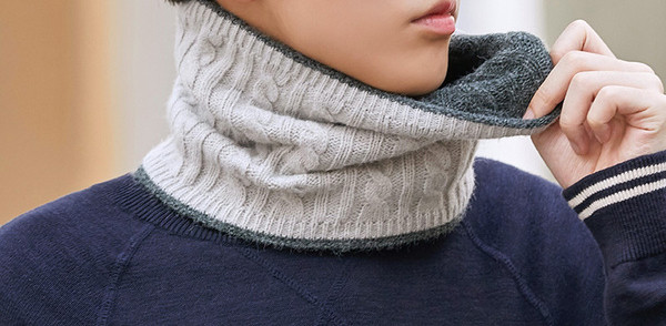 Aktuális férfi kötött sál meleg béléssel