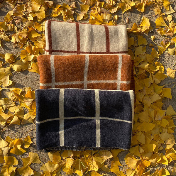 Női téli gyapjú sál férfiaknak, fekete, szürke és barna színben