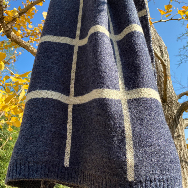 Női téli gyapjú sál férfiaknak, fekete, szürke és barna színben