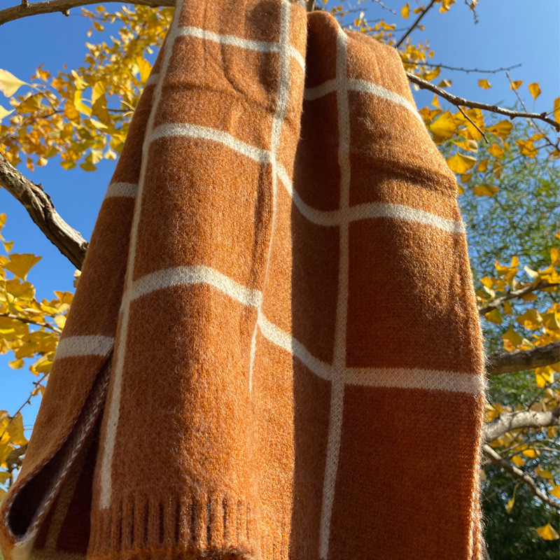 Női téli gyapjú sál férfiaknak, fekete, szürke és barna színben