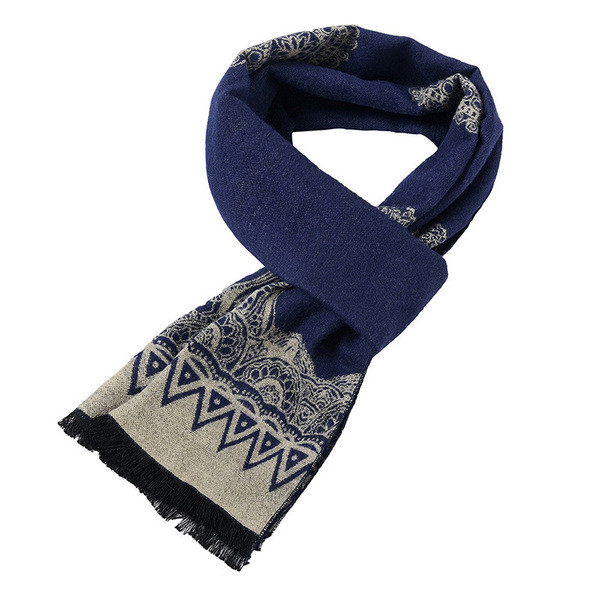 Modern férfi sál hímzéssel