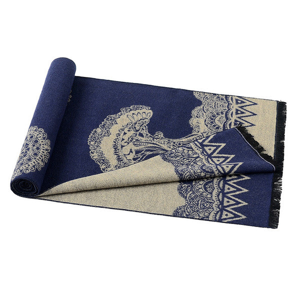 Modern férfi sál hímzéssel