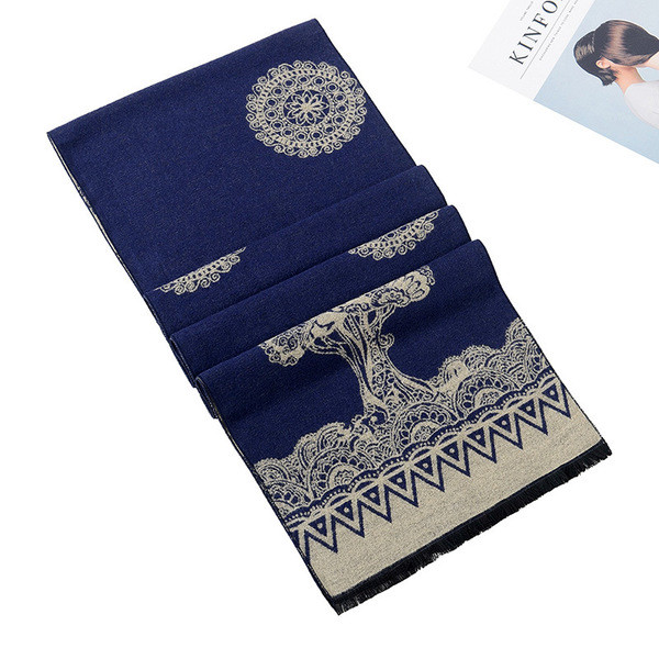 Modern férfi sál hímzéssel