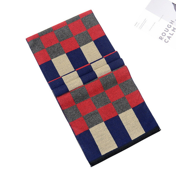 Színes férfi kasmír sál rojtokkal