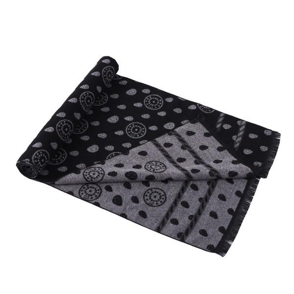 Modern férfi pamut sál-fekete színben