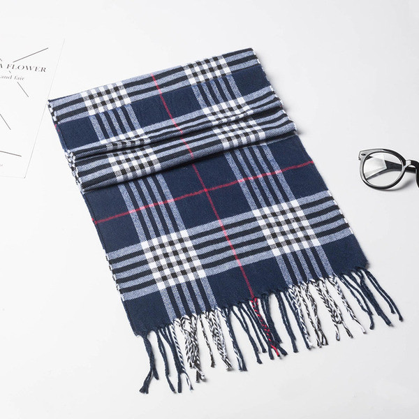 Alkalmi férfi téli gyapjú sál rojtokkal