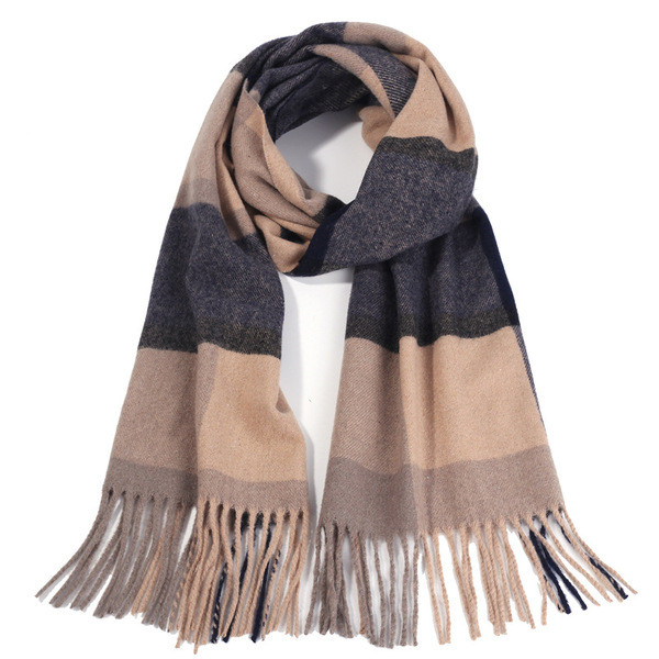 Férfi téli sál rojtokkal