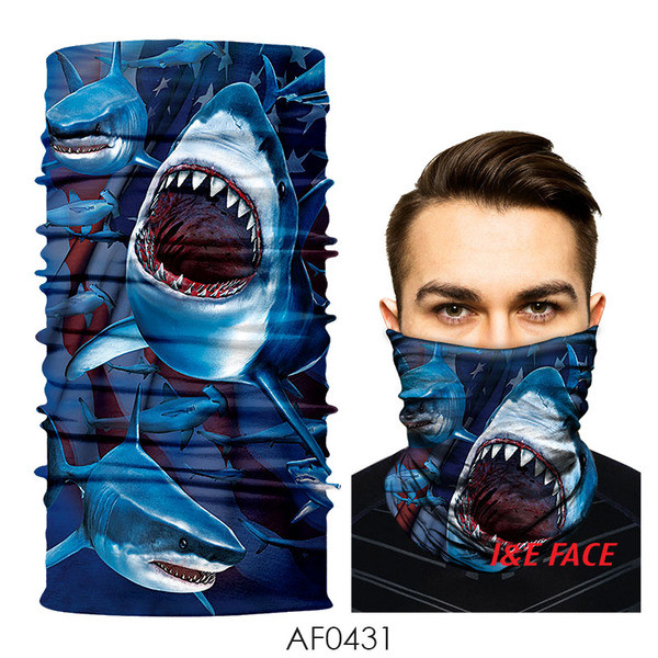 Többszínű férfi kényelmes sál, maszk vagy motorháztető típusú, különféle cápafelhasználásokkal