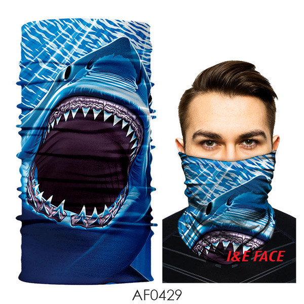 Többszínű férfi kényelmes sál, maszk vagy motorháztető típusú, különféle cápafelhasználásokkal
